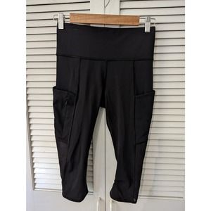 Athleta cropped black mesh leggings